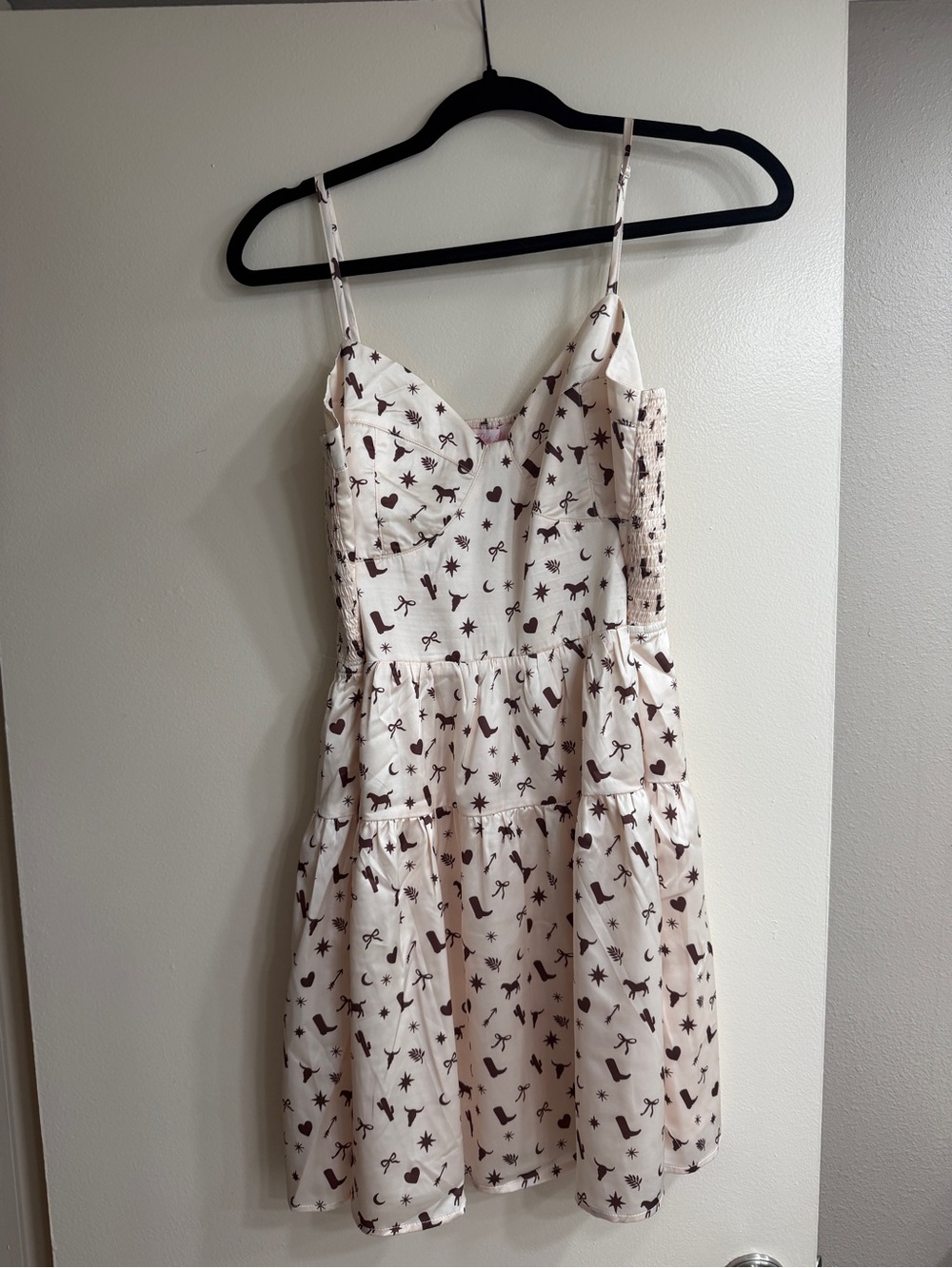 Pink Lily Cream Mini Dress cowgirl dress